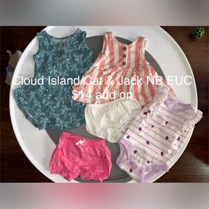 Baby Clothing Bundle with Stripes and Palm Trees, Flower, Strawberry